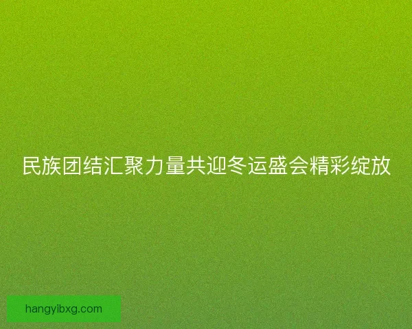 民族团结汇聚力量共迎冬运盛会精彩绽放